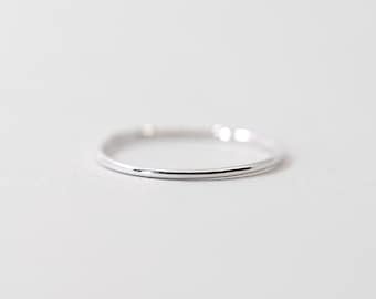 Stacking Ring in Sterling Silver with a Smooth Band - Handmade Stackable Ring, very dainty