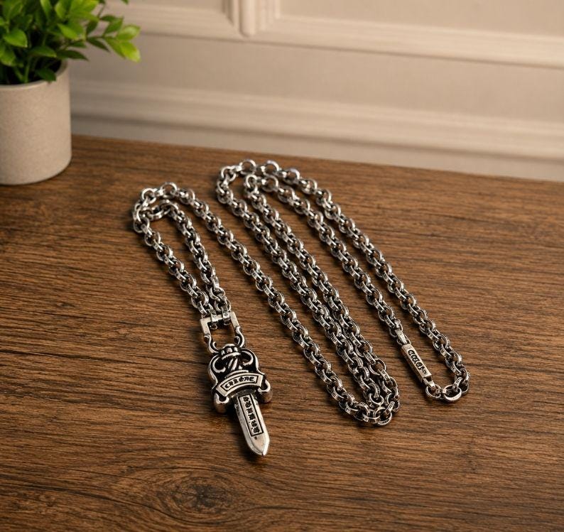 Chrome Hearts Dagger Pendant - Etsy