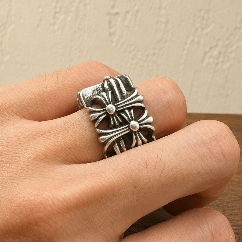 Vintage Chrome Hearts Ring - Etsy