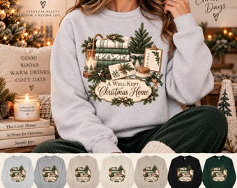 Keep Christmas Home Sweatshirt | Vintage Holiday Tree, Candle, Wreath