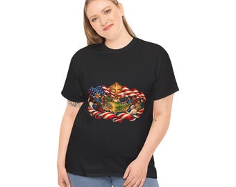 American Flag Cross Faith Design T-Shirt