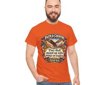 Faith & Country eagle scripture tee | Isaiah 40:31 patriotic shirt