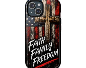 Faith Family Freedom Phone Case | American Flag Cross iPhone Case