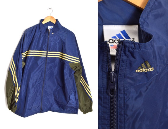 blue and yellow adidas track jacket