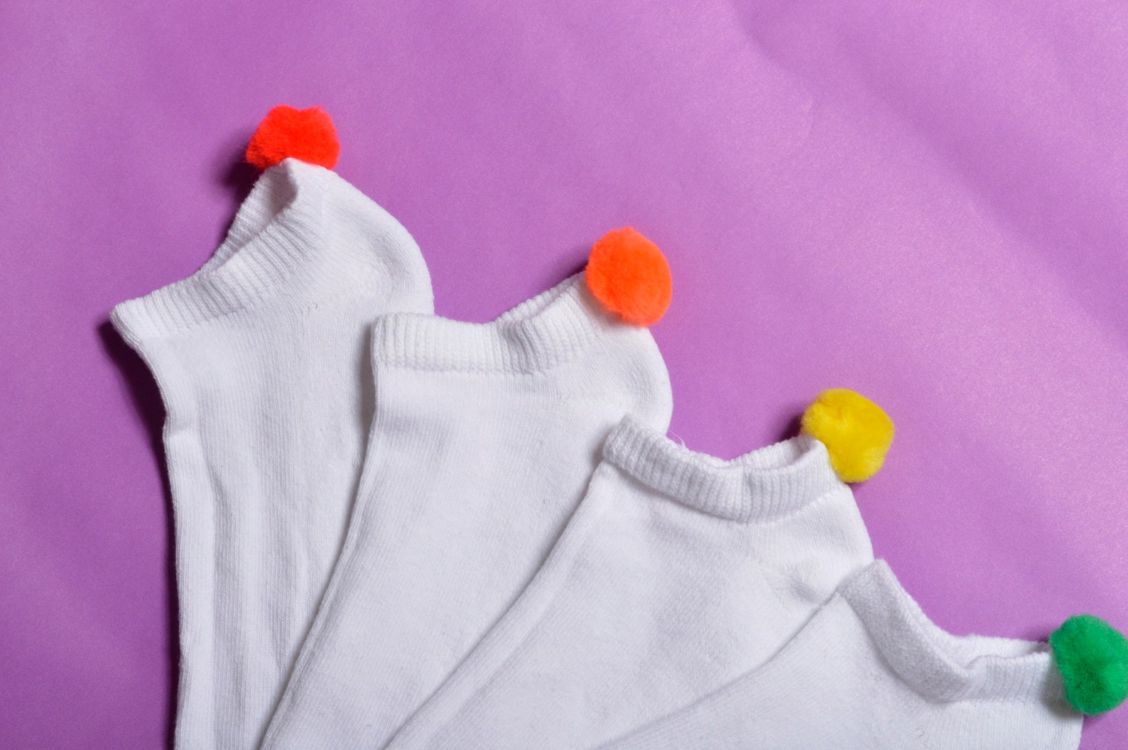 One Pair Pom Pom Socks Women's Handmade Size 410 and 812 Etsy