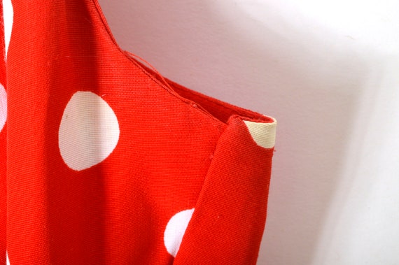 80s Polka Dot Romper Womens 6 Red White Minnie Mo… - image 6