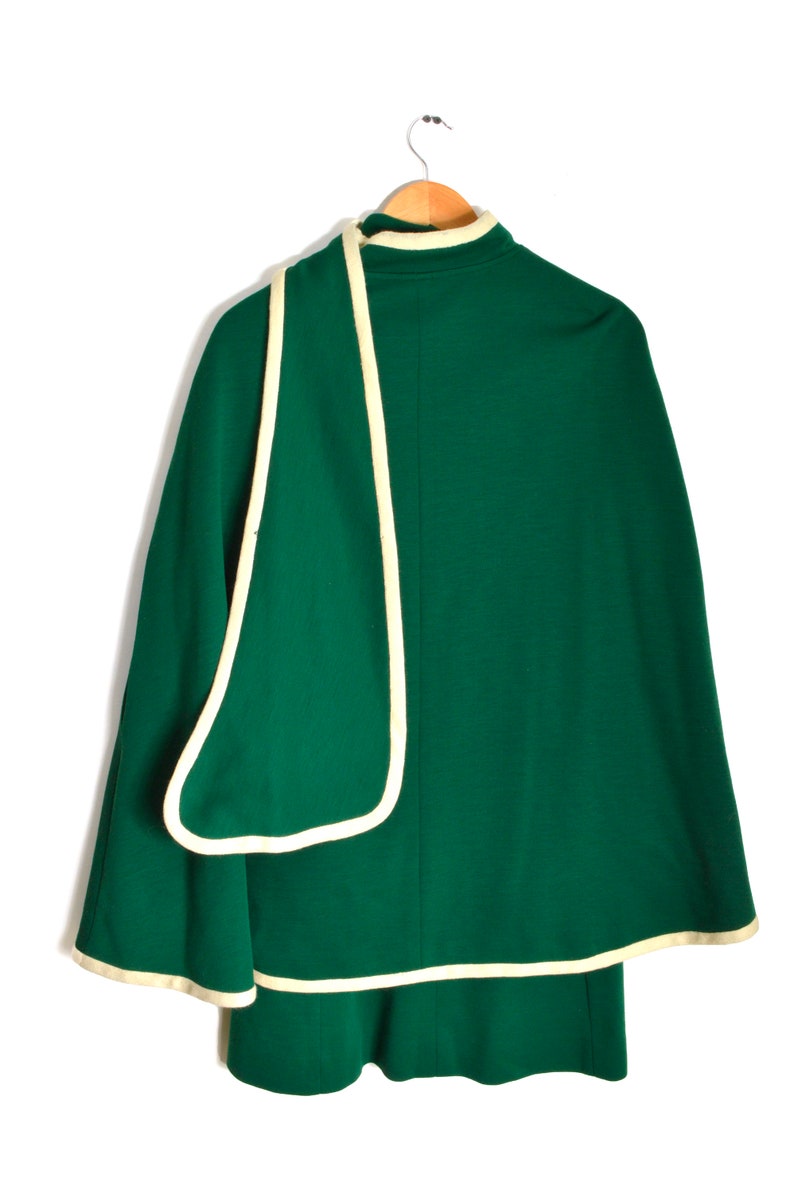 60s Emerald Dress and Cape Women/'s 9 Mod Fashion New York Debbi Dobson