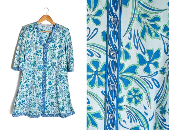 70s Averardo Bessi Dress Women's 8 Floral Button D