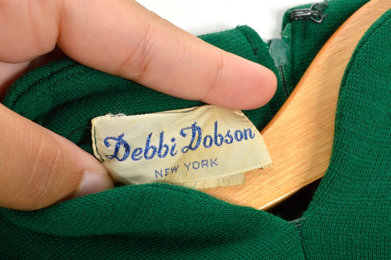 60s Emerald Dress and Cape Women/'s 9 Mod Fashion New York Debbi Dobson