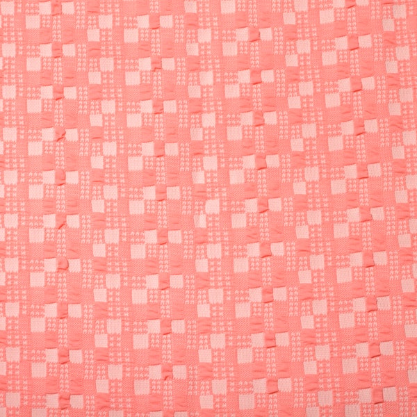 70s Knit Polyester Fabric 1.2 Yds 44" x 66" Material Patterned Pastel Pink