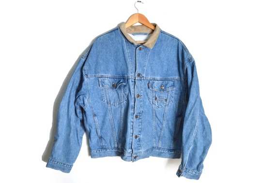 jean jacket with leather collar