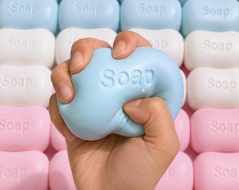 Soap Shaped Slow Rise Squishy Toy, Soft Squeeze Fidget, Stress Relief Desk Toy