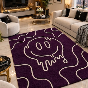 ラグ・カーペット MEITED SMILE RUG Melting Smiley Rug - Etsy