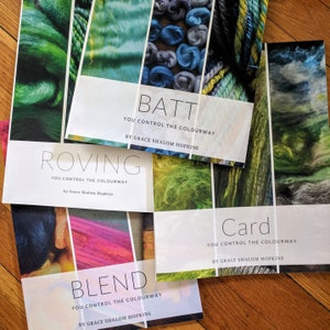 ROVING, BATT, Blend & CARD Print Spinning Book Bundle - Combed Top, Rolags, Spinning Batts, Drum Carding, Blending Board