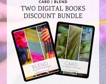 BLEND and CARD Spinning Books Bundle - Blending Board (Rolag) Tutorial + Drum Carding (Art Batt and Smooth Batt) Tutorial