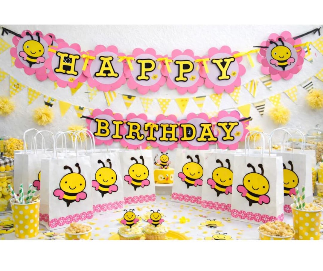 Bumblebee Birthday Banner / Bee Theme Party Banner - Etsy