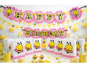 BumbleBee Birthday Banner / Bee theme party banner