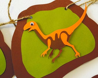 Banner de cumpleaños de dinosaurios / Fiesta de dinosaurios / Decoración jurásica