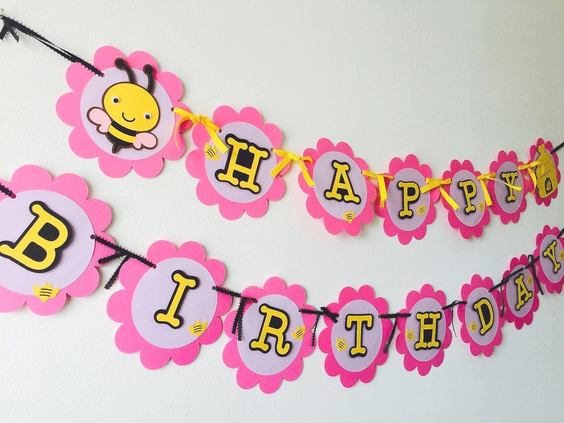 Bumblebee Birthday Banner / Bee Theme Party Banner - Etsy
