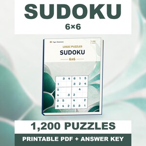 Classic Sudoku 6x6: 1,200 Printable Puzzles with Answers image 1