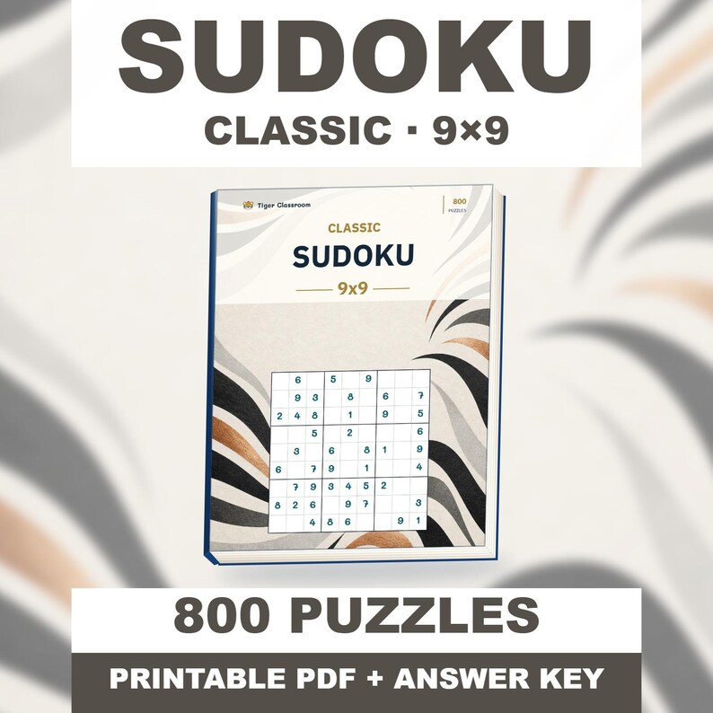 Classic Sudoku 9x9: 800 Printable Puzzles with Answers Bild 1