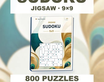Jigsaw Sudoku 9x9: 800 Printable Puzzles with Answers