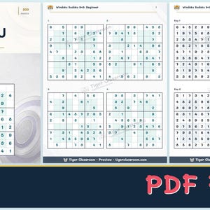 Windoku Sudoku 9x9: 800 Printable Puzzles with Answers 画像 12