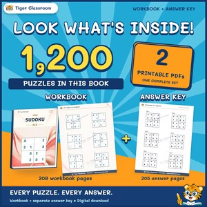 Mini Sudoku 4x4: 1,200 Printable Puzzles with Answers image 2