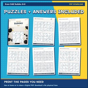 Even-Odd Sudoku 9x9: 800 Printable Puzzles with Answers imagen 11