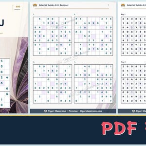 Asterisk Sudoku 9x9: 800 Printable Puzzles with Answers immagine 12