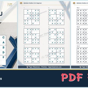 Alphabet Sudoku 6x6: 1,200 Printable Puzzles with Answers image 12