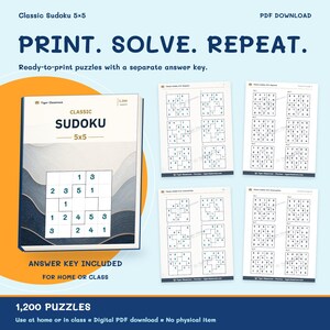 Classic Sudoku 5x5: 1,200 Printable Puzzles with Answers image 10