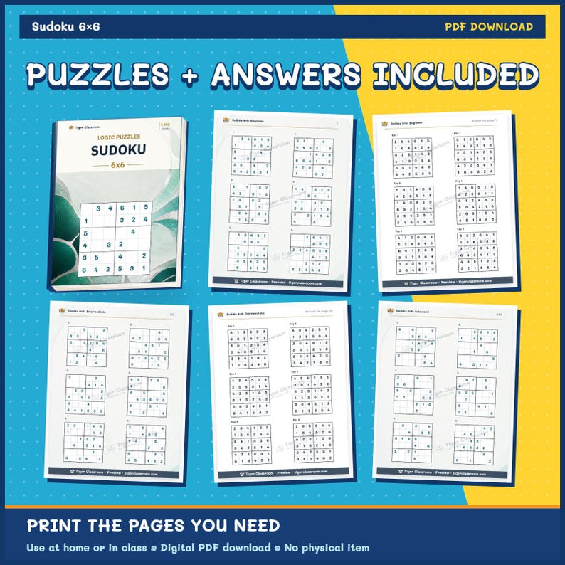 Classic Sudoku 6x6: 1,200 Printable Puzzles with Answers image 11