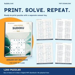 Classic Sudoku 6x6: 1,200 Printable Puzzles with Answers image 10