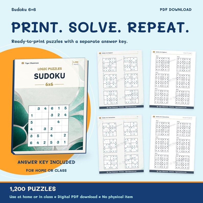 Classic Sudoku 6x6: 1,200 Printable Puzzles with Answers image 10