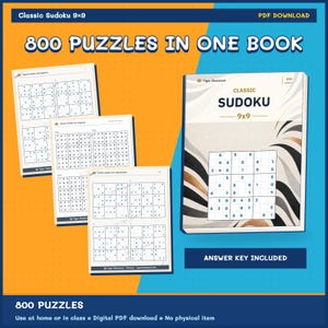Classic Sudoku 9x9: 800 Printable Puzzles with Answers Bild 9