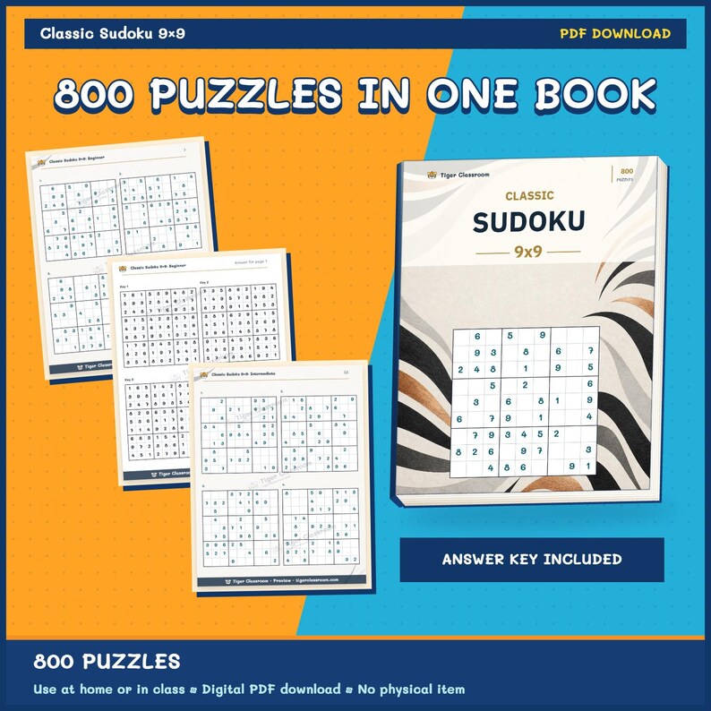 Classic Sudoku 9x9: 800 Printable Puzzles with Answers Bild 9