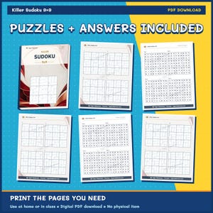 Killer Sudoku 9x9: 800 Printable Puzzles with Answers image 10