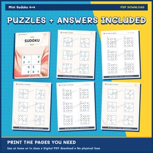 Mini Sudoku 4x4: 1,200 Printable Puzzles with Answers image 11