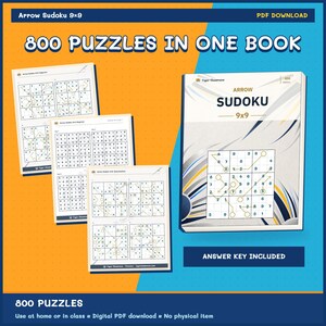 Arrow Sudoku 9x9: 800 Printable Puzzles with Answers image 9