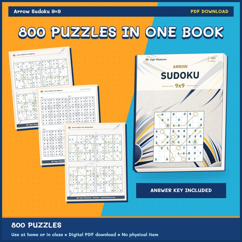 Arrow Sudoku 9x9: 800 Printable Puzzles with Answers image 9