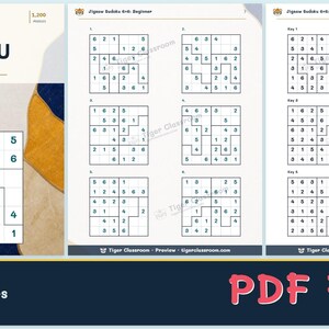 Jigsaw Sudoku 6x6: 1,200 Printable Puzzles with Answers image 12