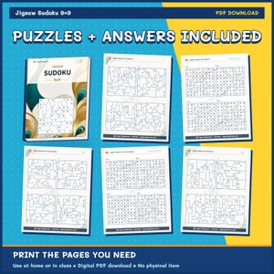Jigsaw Sudoku 9x9: 800 Printable Puzzles with Answers image 11