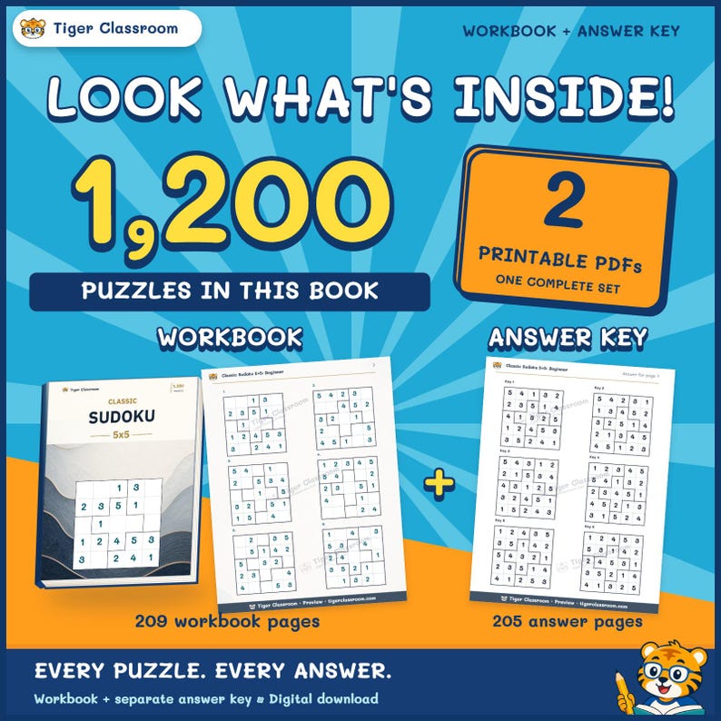 Classic Sudoku 5x5: 1,200 Printable Puzzles with Answers image 2