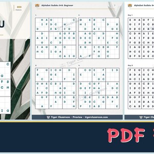 Alphabet Sudoku 9x9: 800 Printable Puzzles with Answers imagem 12