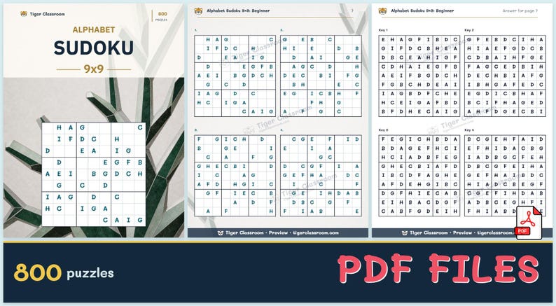 Alphabet Sudoku 9x9: 800 Printable Puzzles with Answers imagem 12