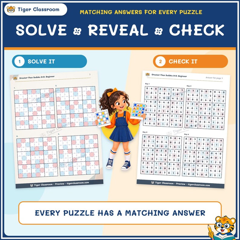 Greater-Than Sudoku 9x9: 800 Printable Puzzles with Answers image 4