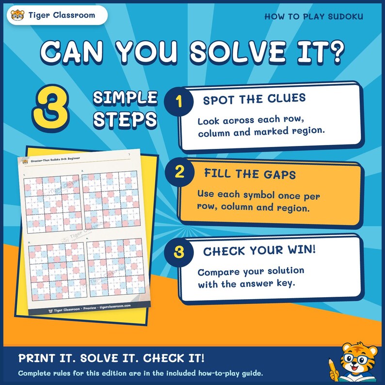 Greater-Than Sudoku 9x9: 800 Printable Puzzles with Answers image 5