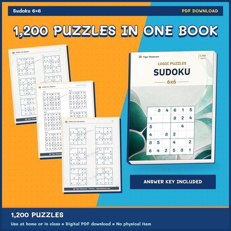 Classic Sudoku 6x6: 1,200 Printable Puzzles with Answers image 9