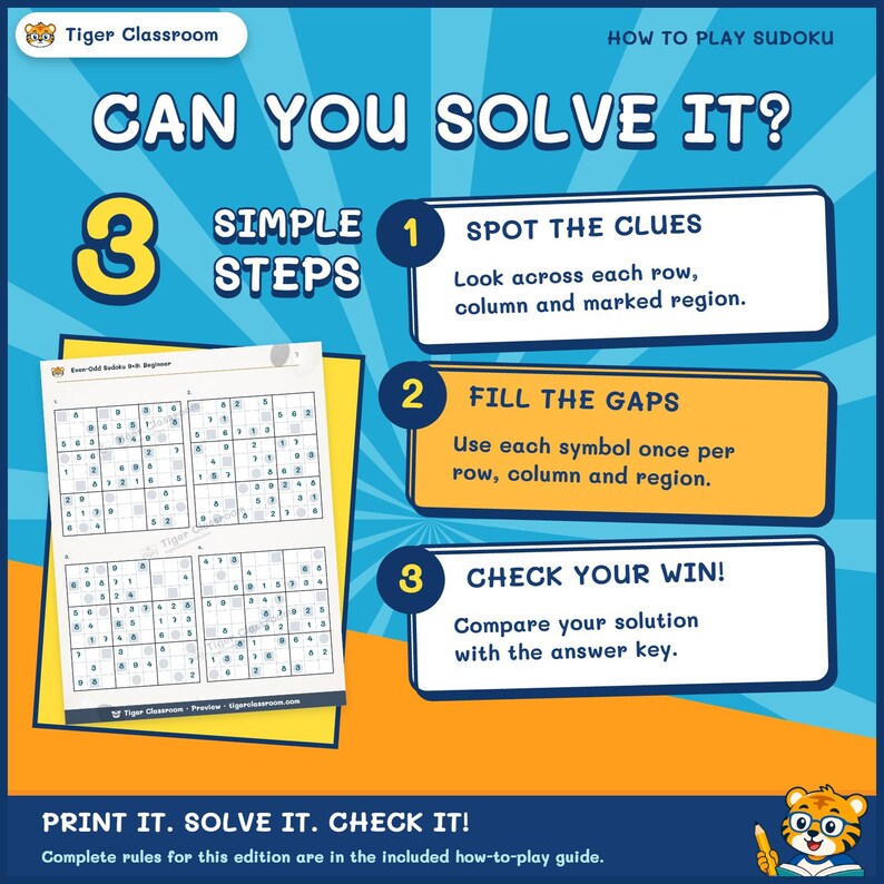 Even-Odd Sudoku 9x9: 800 Printable Puzzles with Answers imagen 5